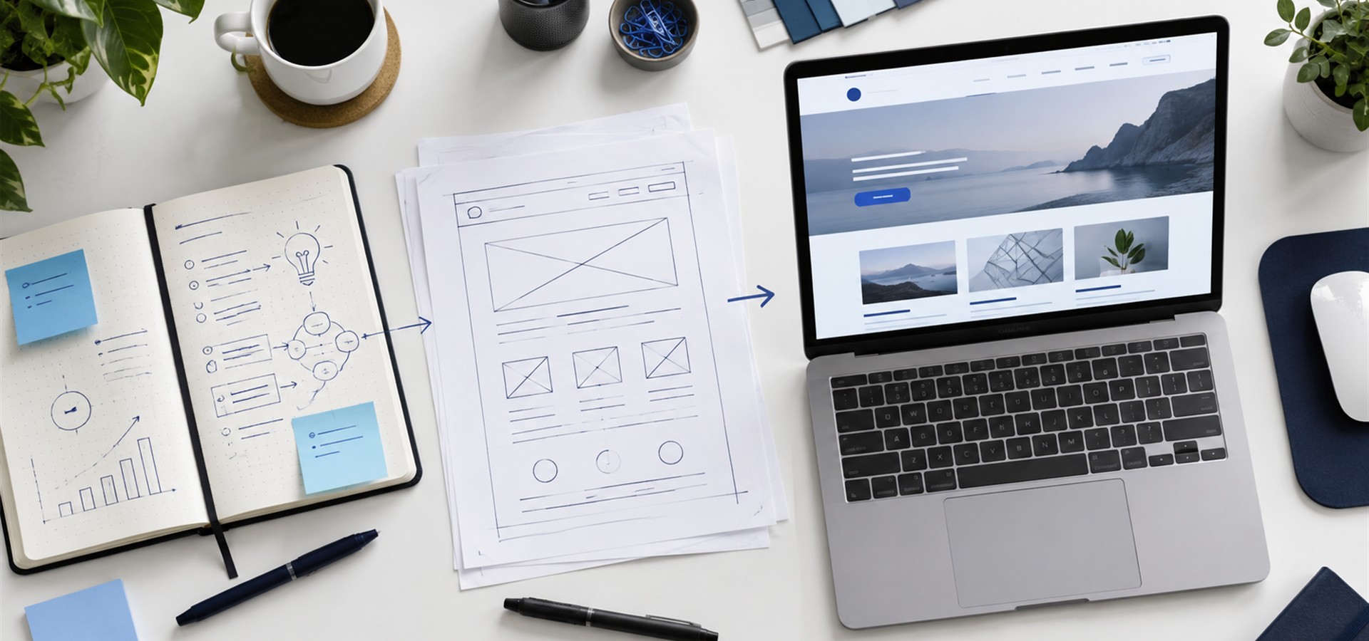 Organized website workflow from planning through launch